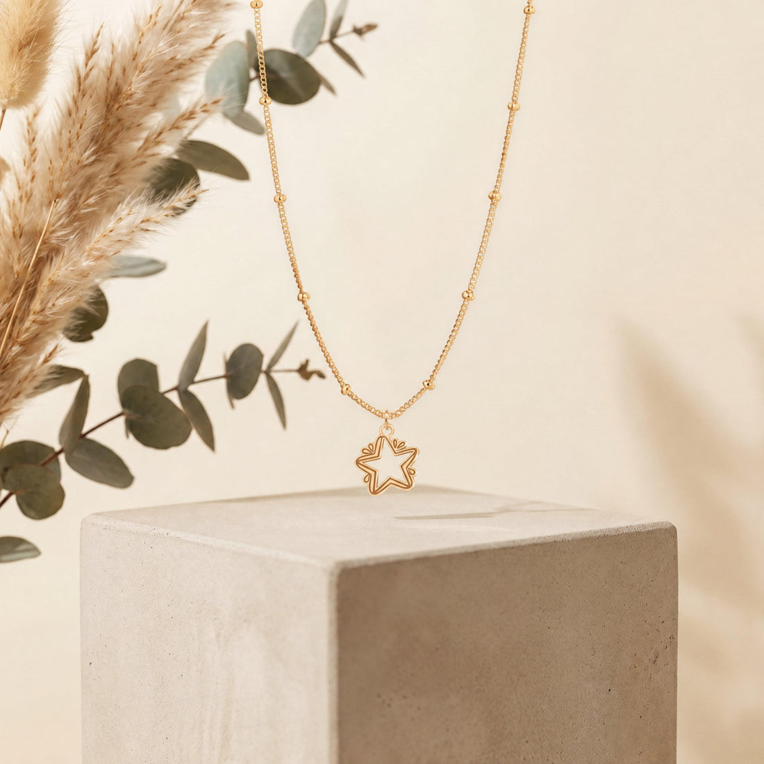 Open Center Star Charm Necklace