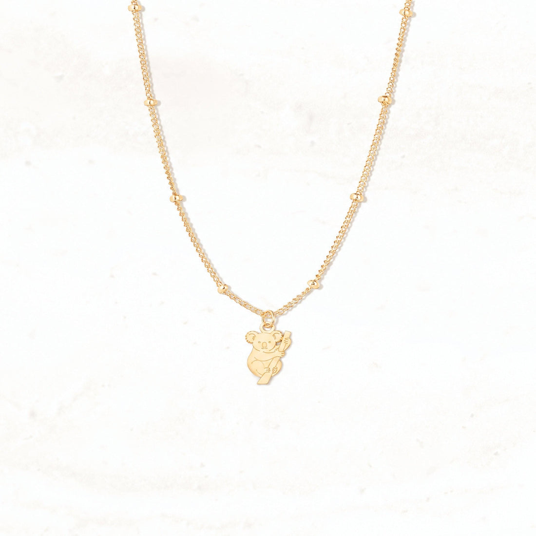 Koala Holding Branch Charm Necklace