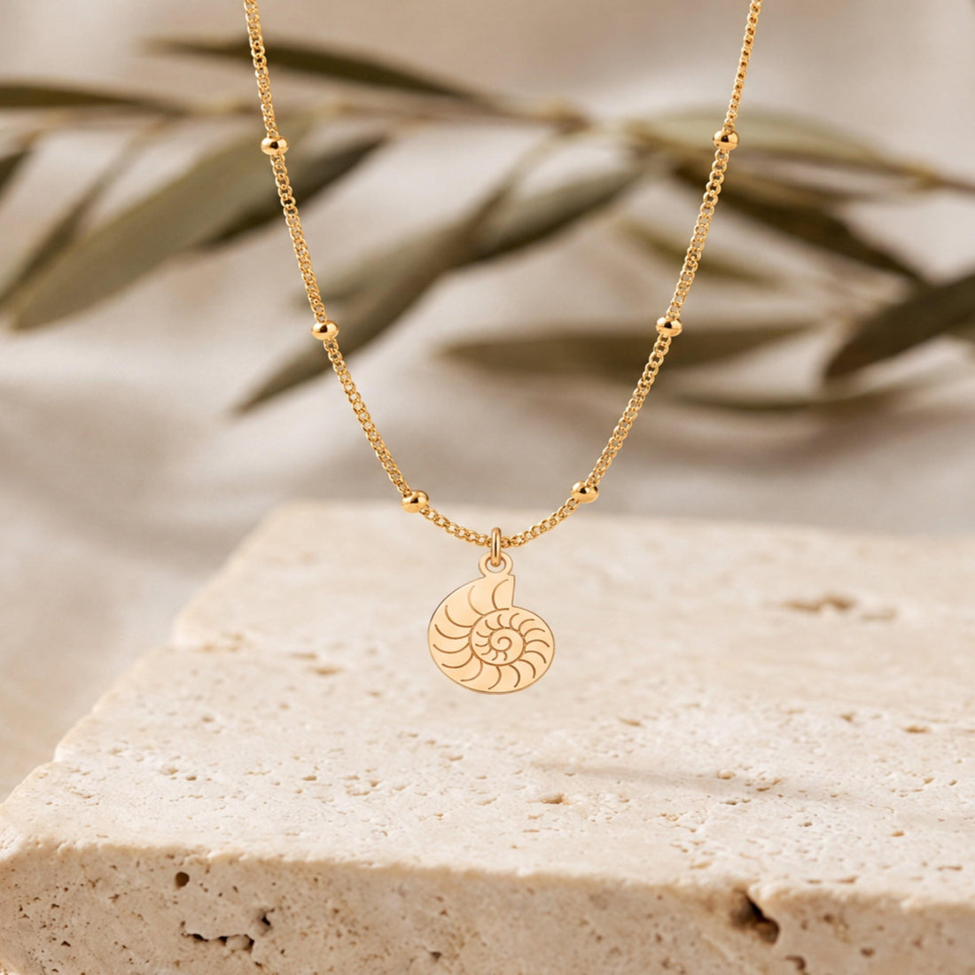Nautilus Shell Charm Necklace