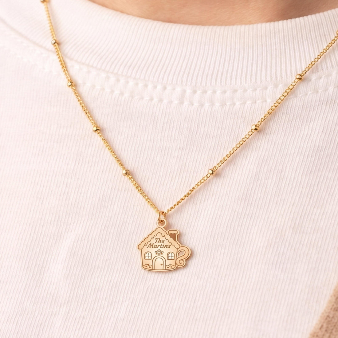 Cottage House Cup Charm Necklace