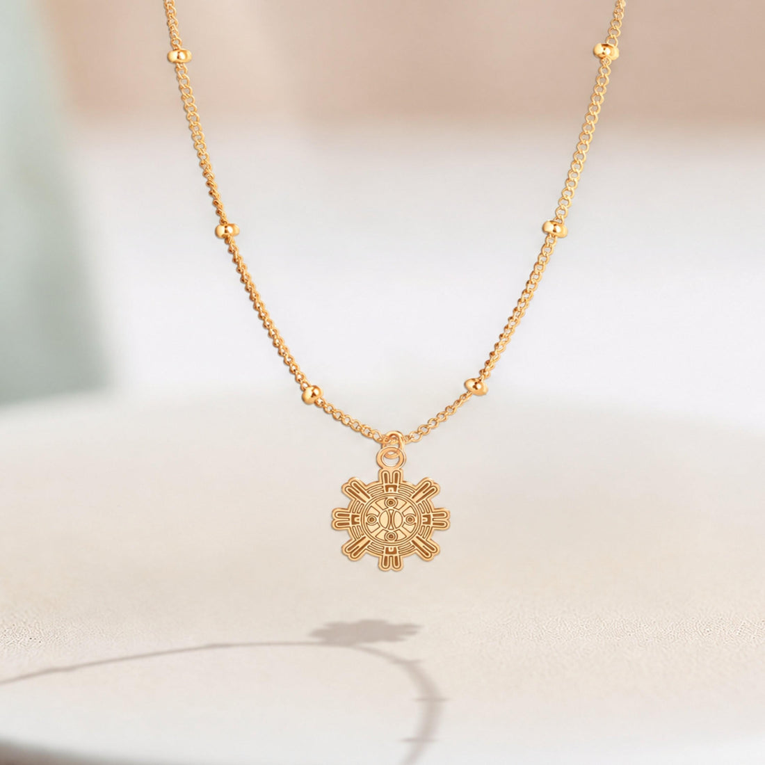 Sun Face Charm Necklace