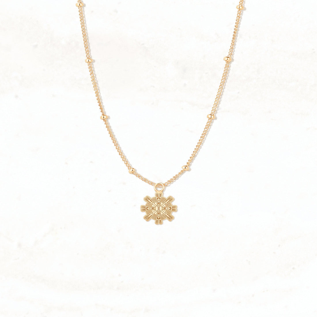Sun Face Charm Necklace