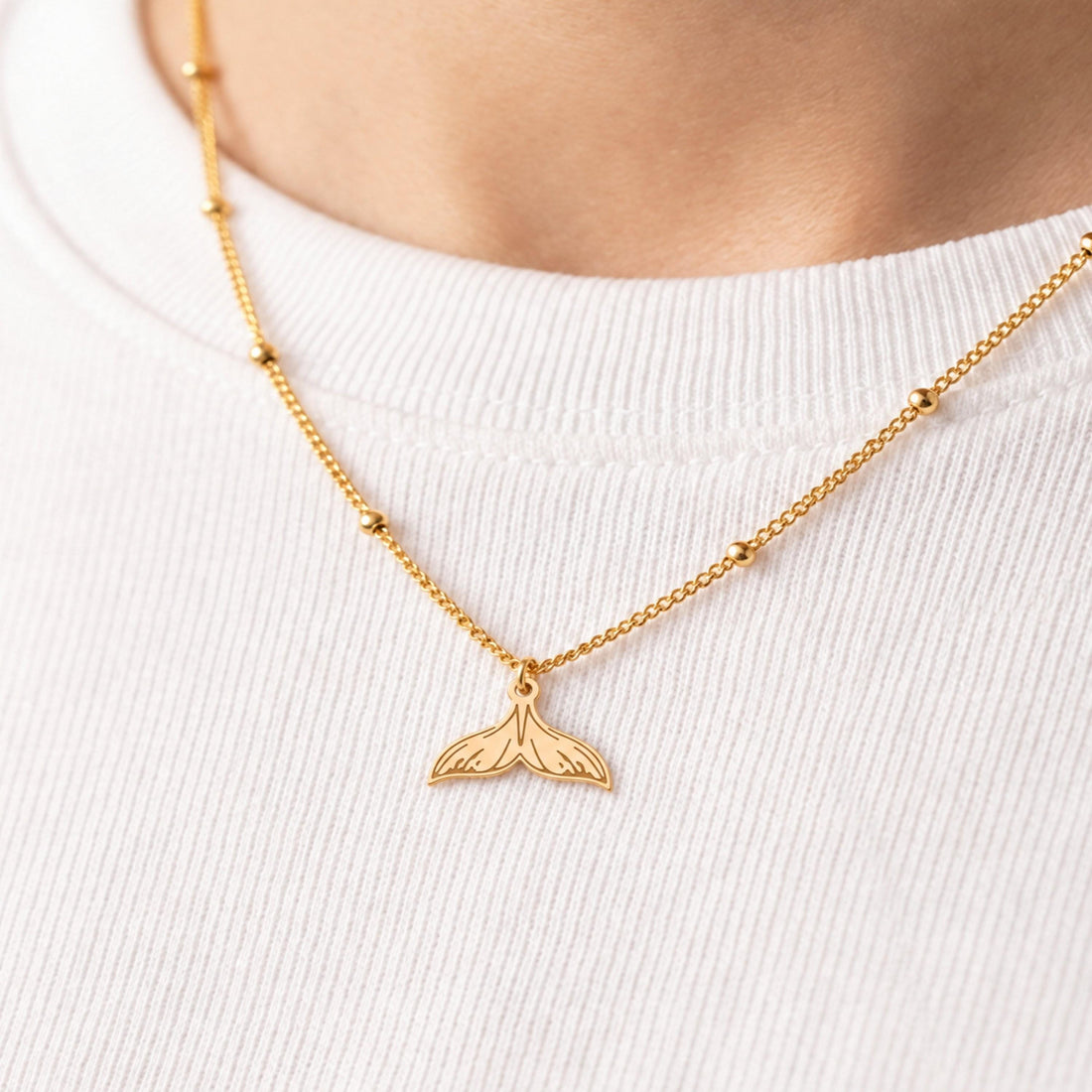 Whale Tail Charm Necklace