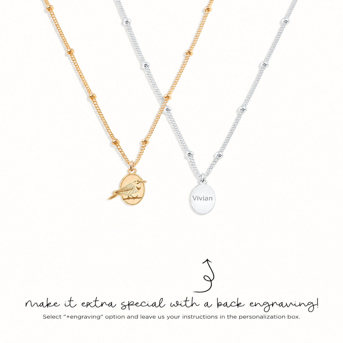 Song Thrush Bird Charm Necklace