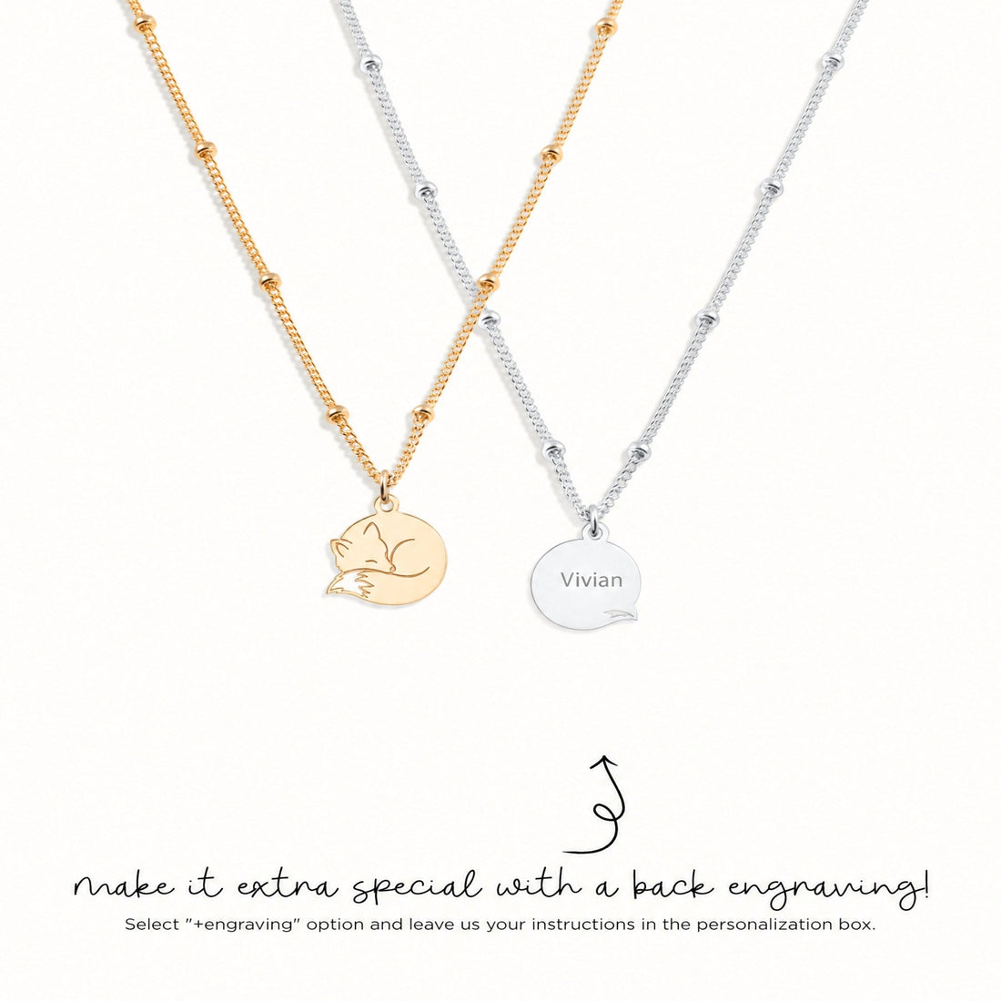 Sleeping Fox Charm Necklace