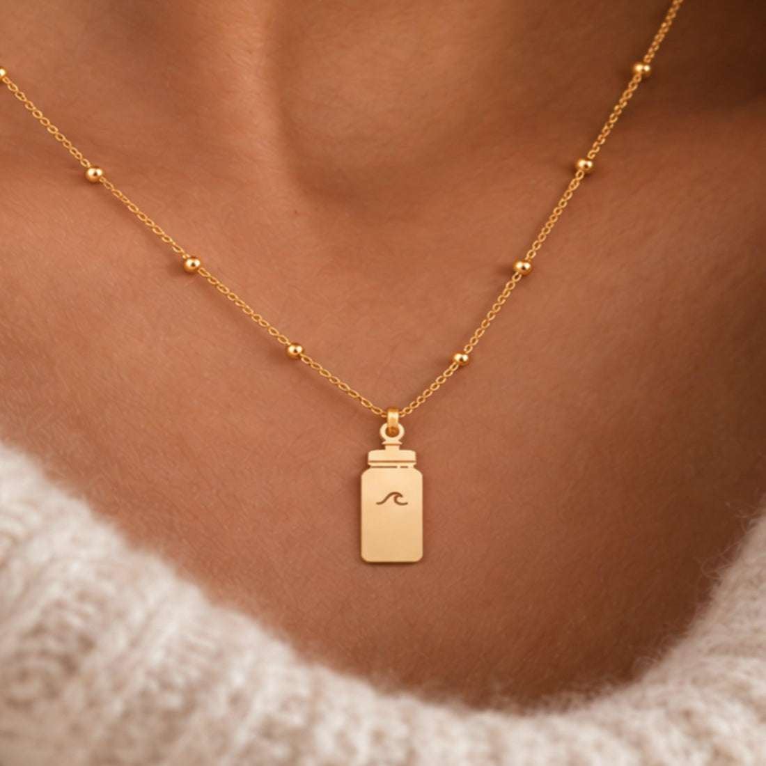 Water Bottle Charm Necklace