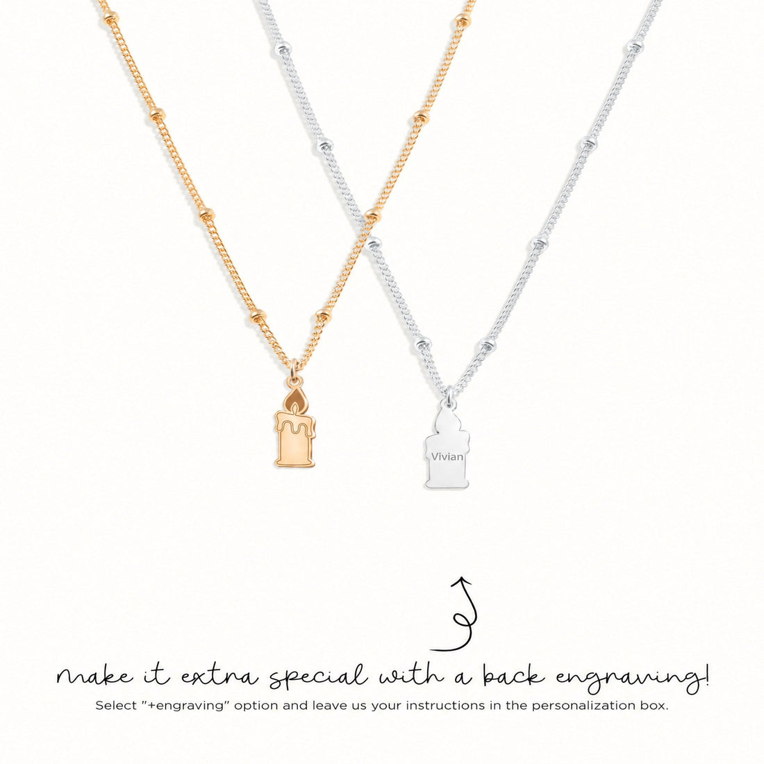Candle Flame Charm Necklace