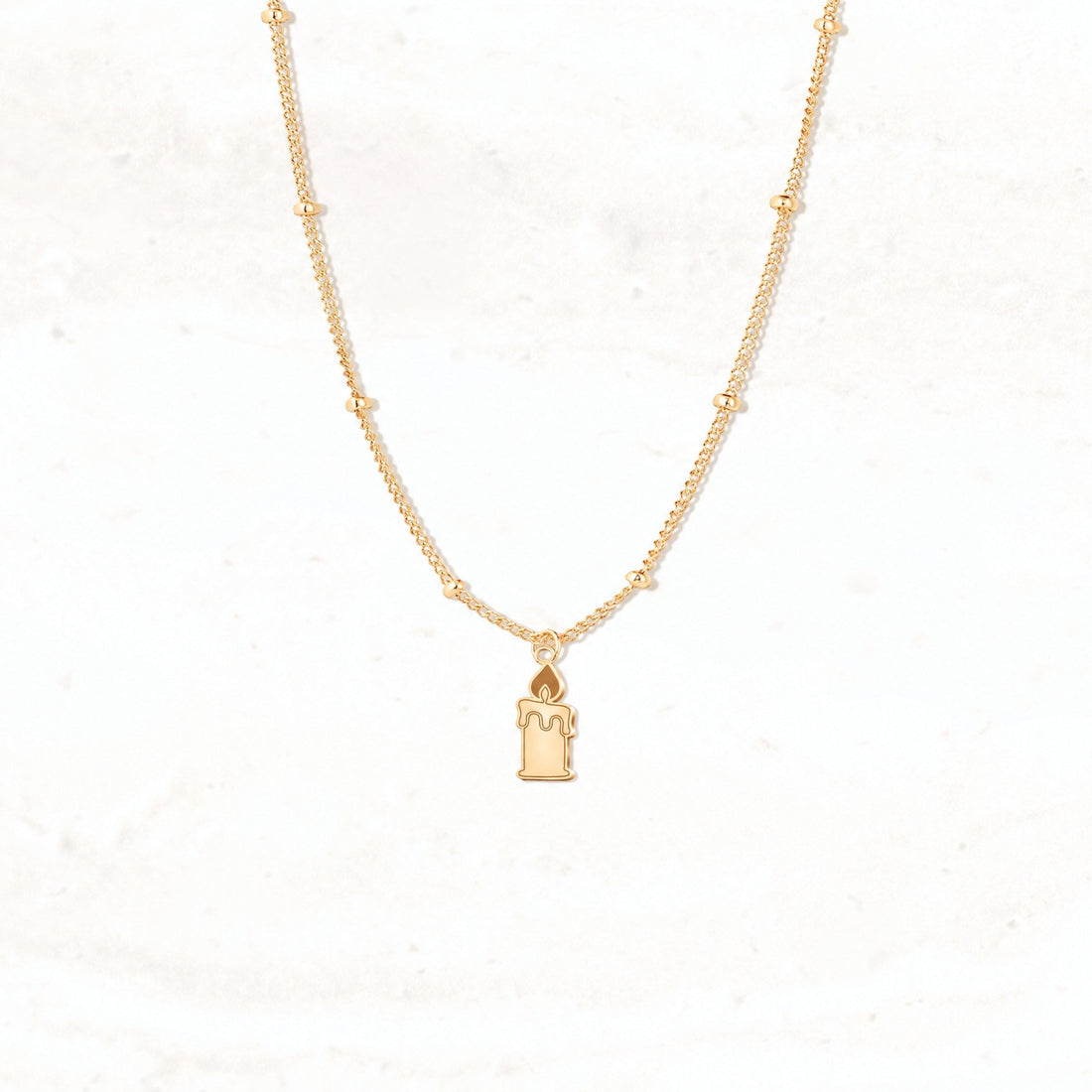 Candle Flame Charm Necklace