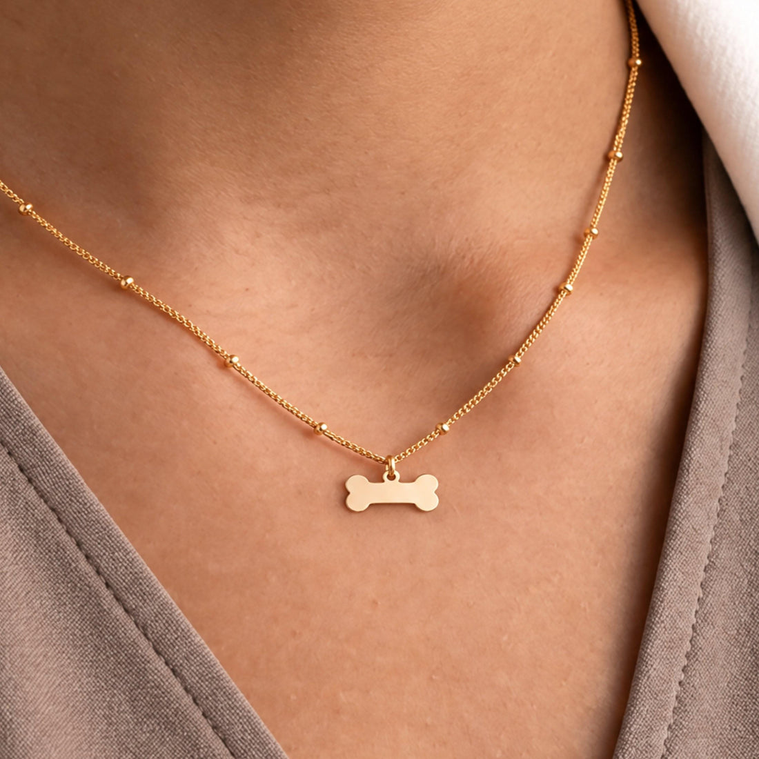 Dog Bone Charm Necklace