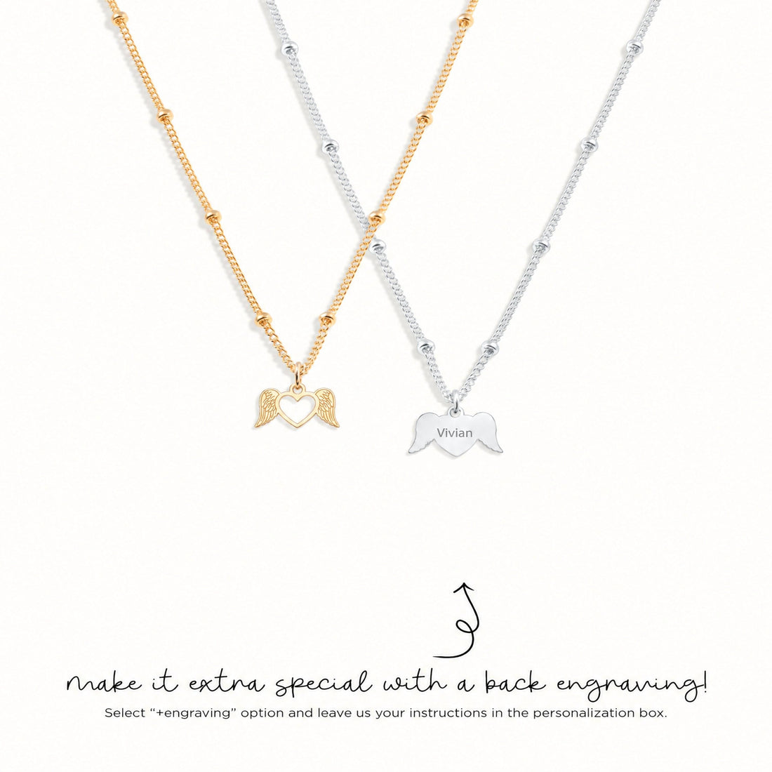 Winged Heart Charm Necklace