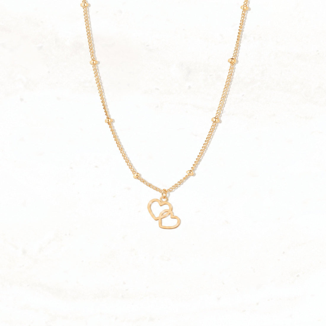 Interlocking Hearts Charm Necklace