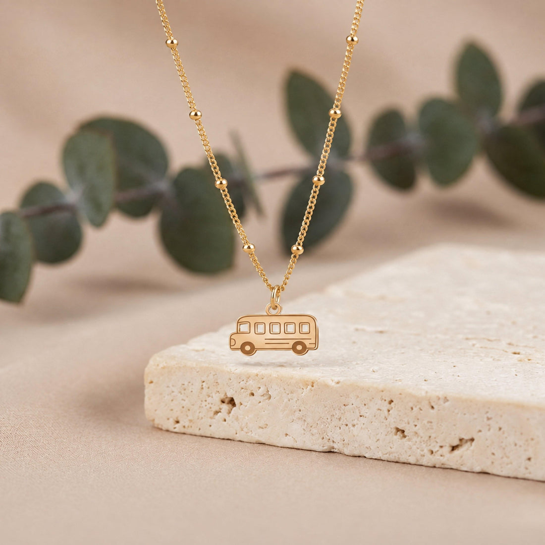 School Bus Charm Necklace
