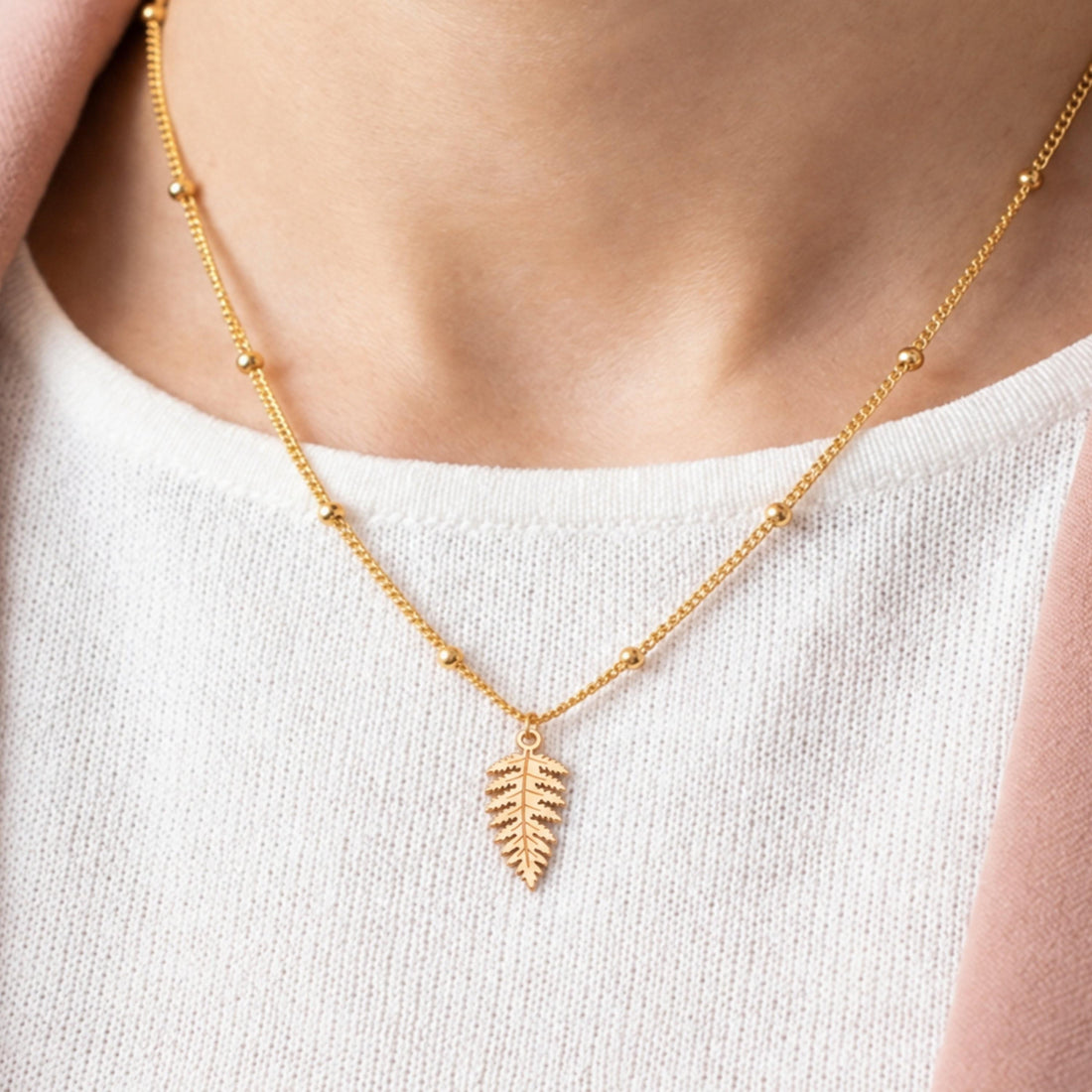 Fern Leaf Charm Necklace