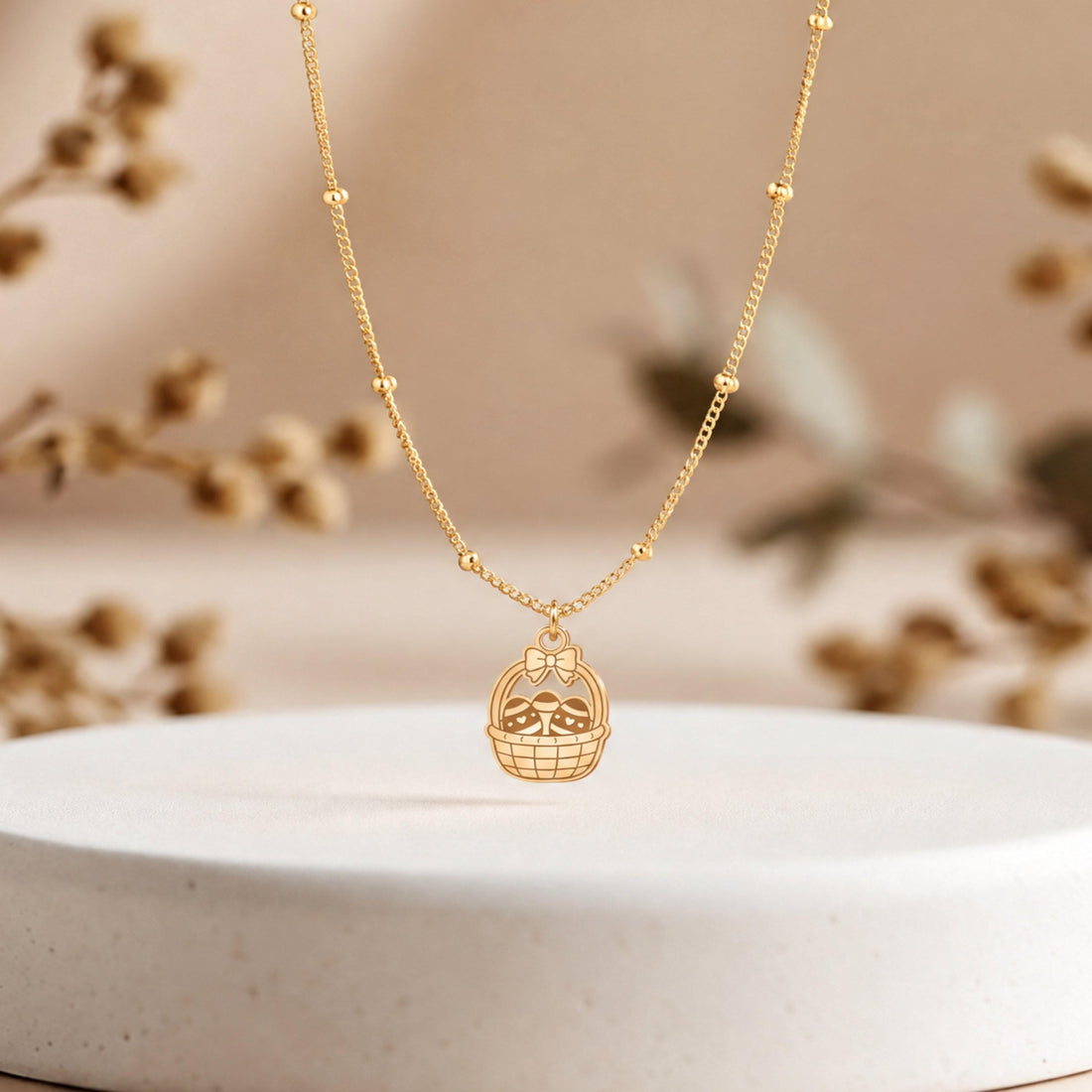 Easter Basket Charm Necklace