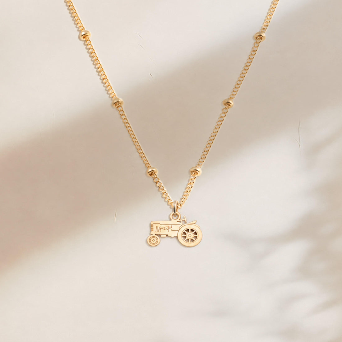 Farm Tractor Charm Necklace