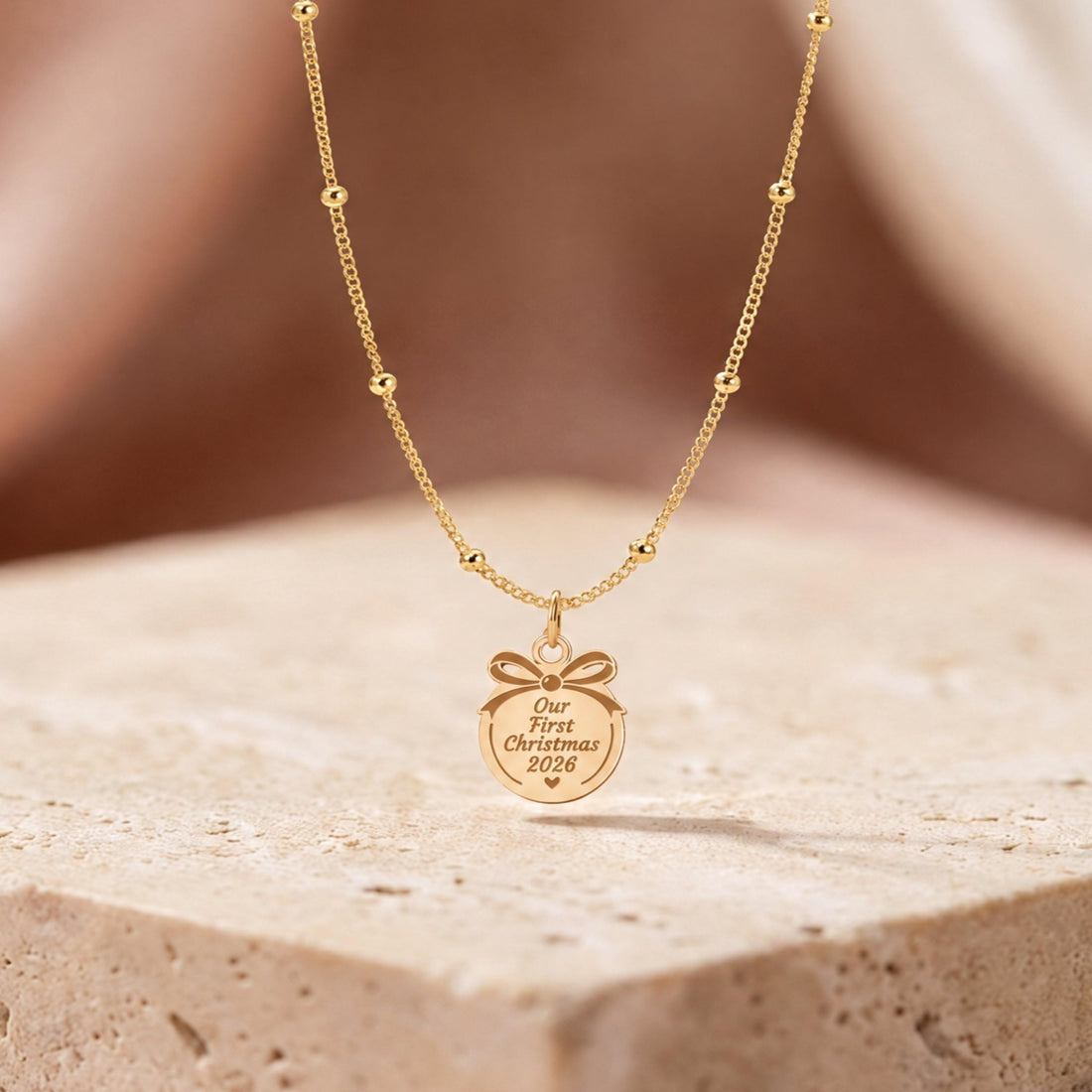 Christmas Gift Tag Charm Necklace