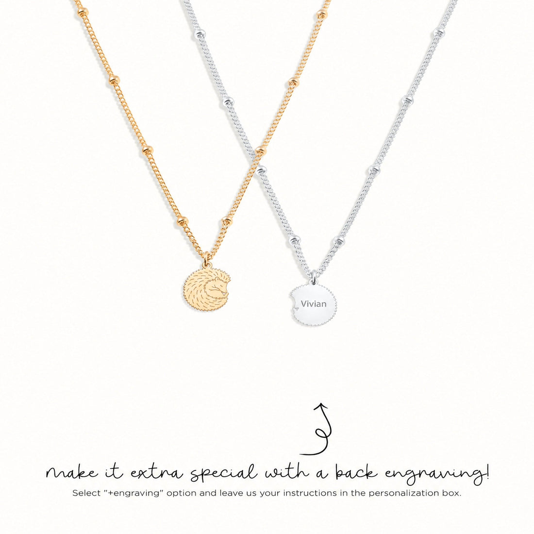 Sleeping Hedgehog Charm Necklace