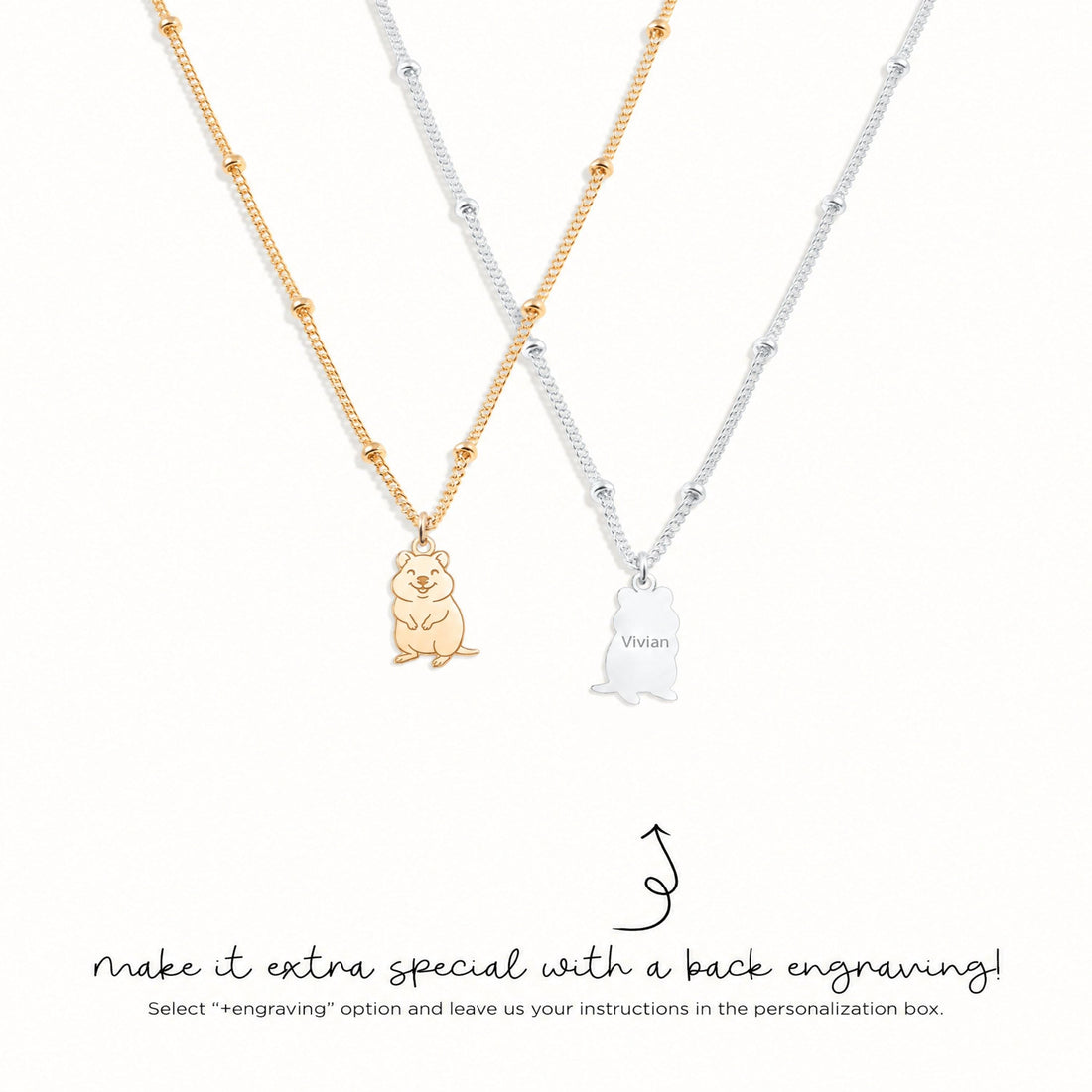 Upright Hamster Charm Necklace