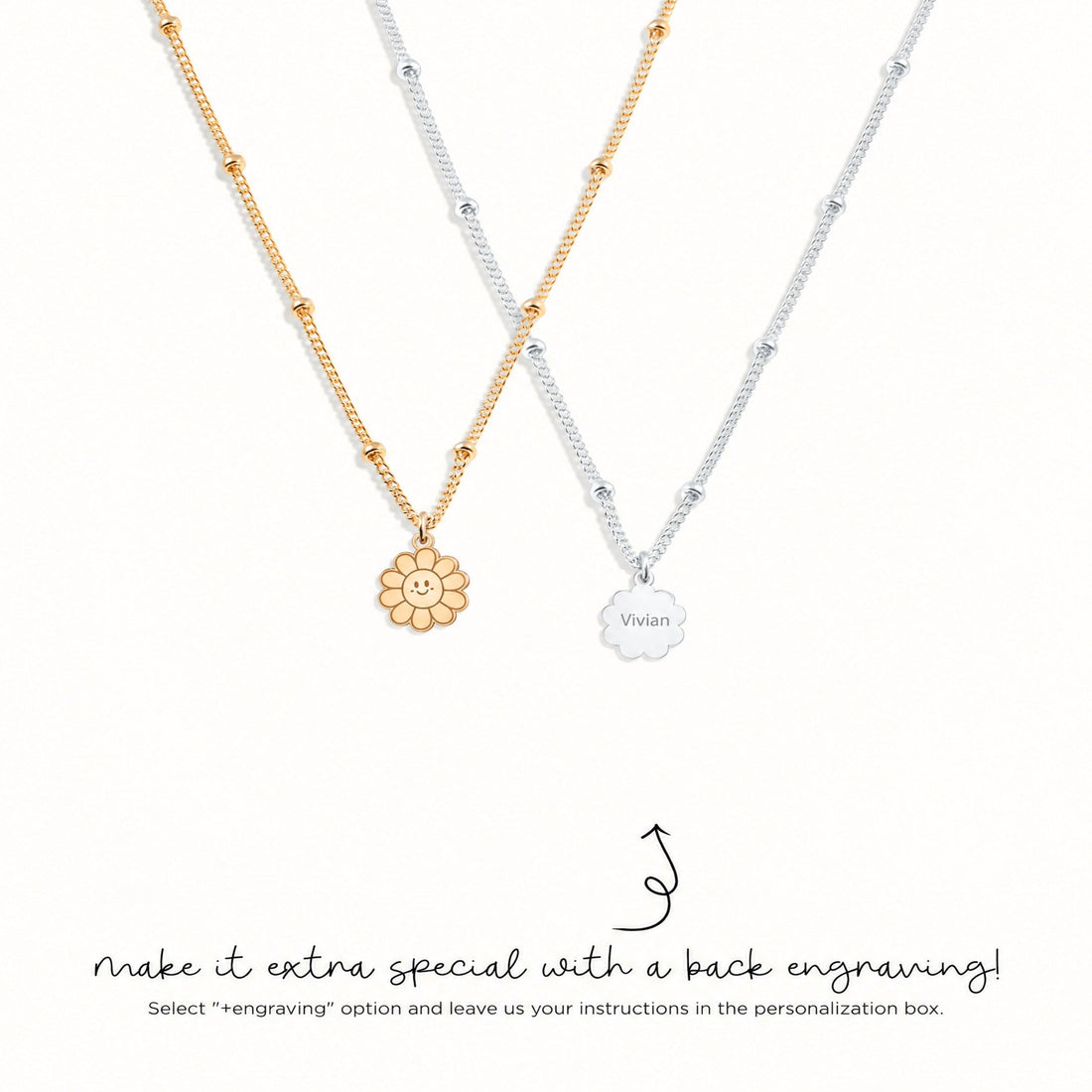 Smiling Daisy Charm Necklace