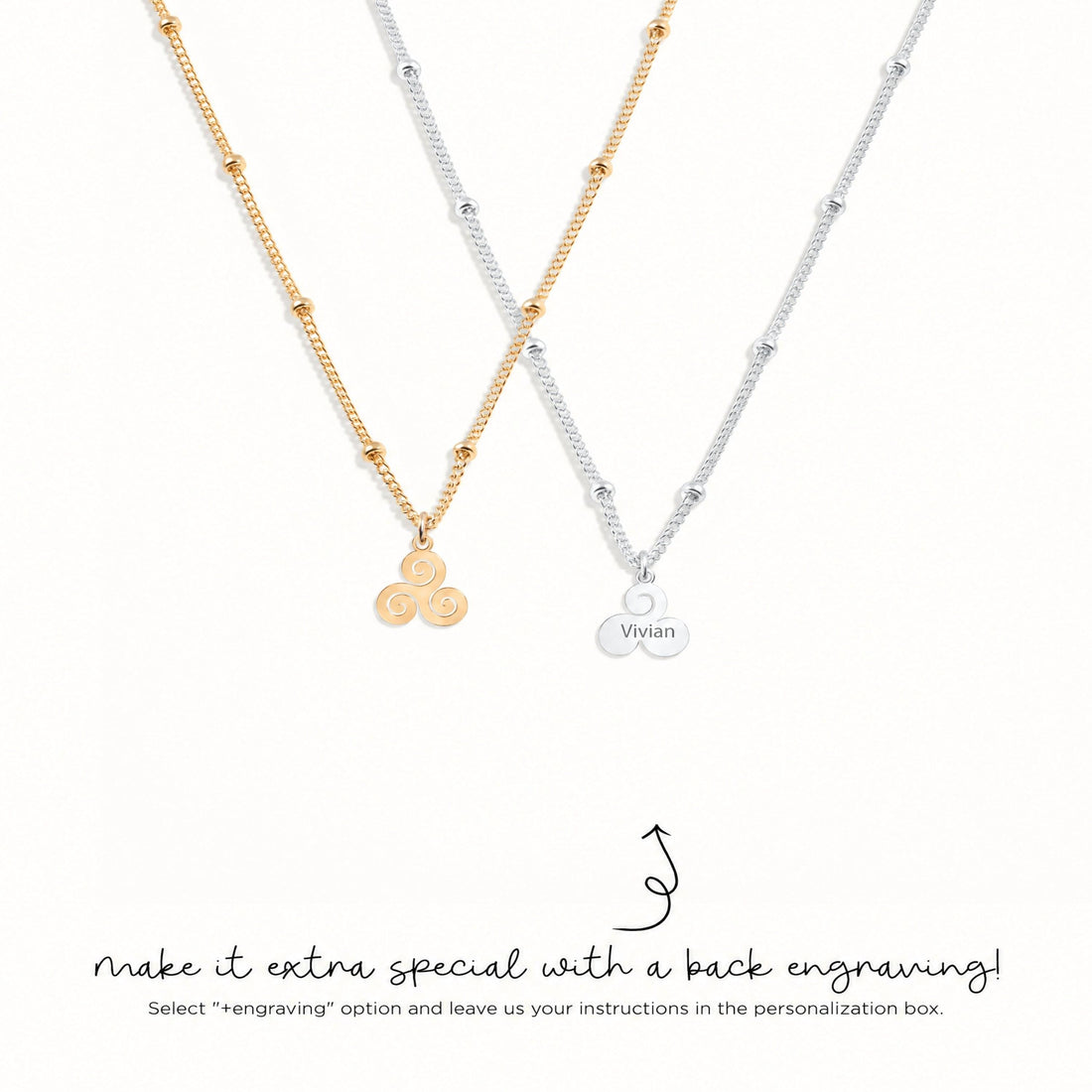 Triskelion Symbol Charm Necklace