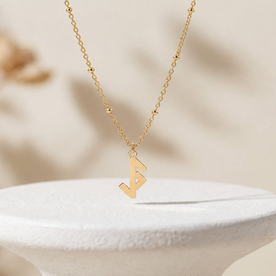 Flat Monogram Letter Charm Necklace