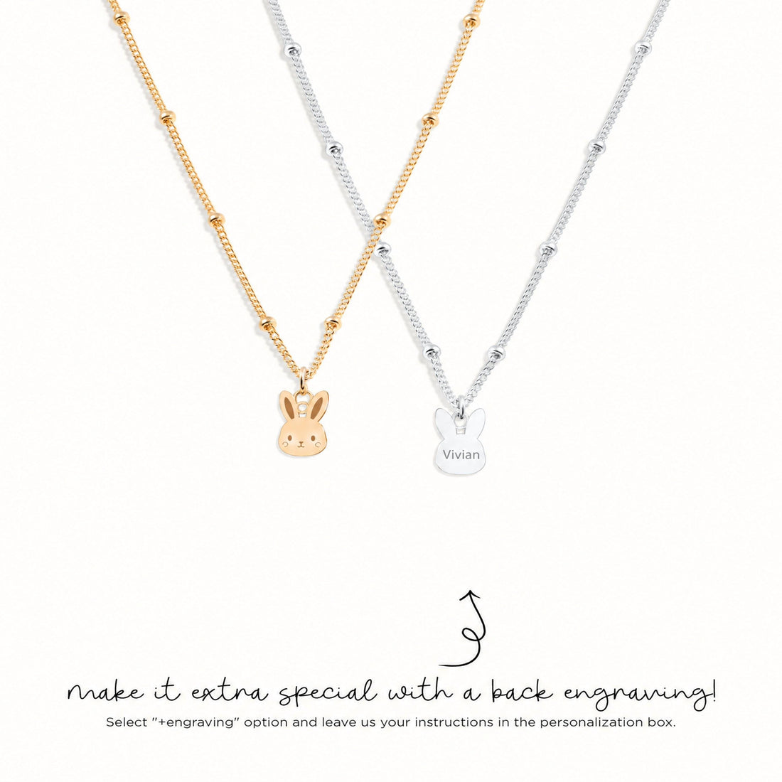 Bunny Heart Charm Necklace