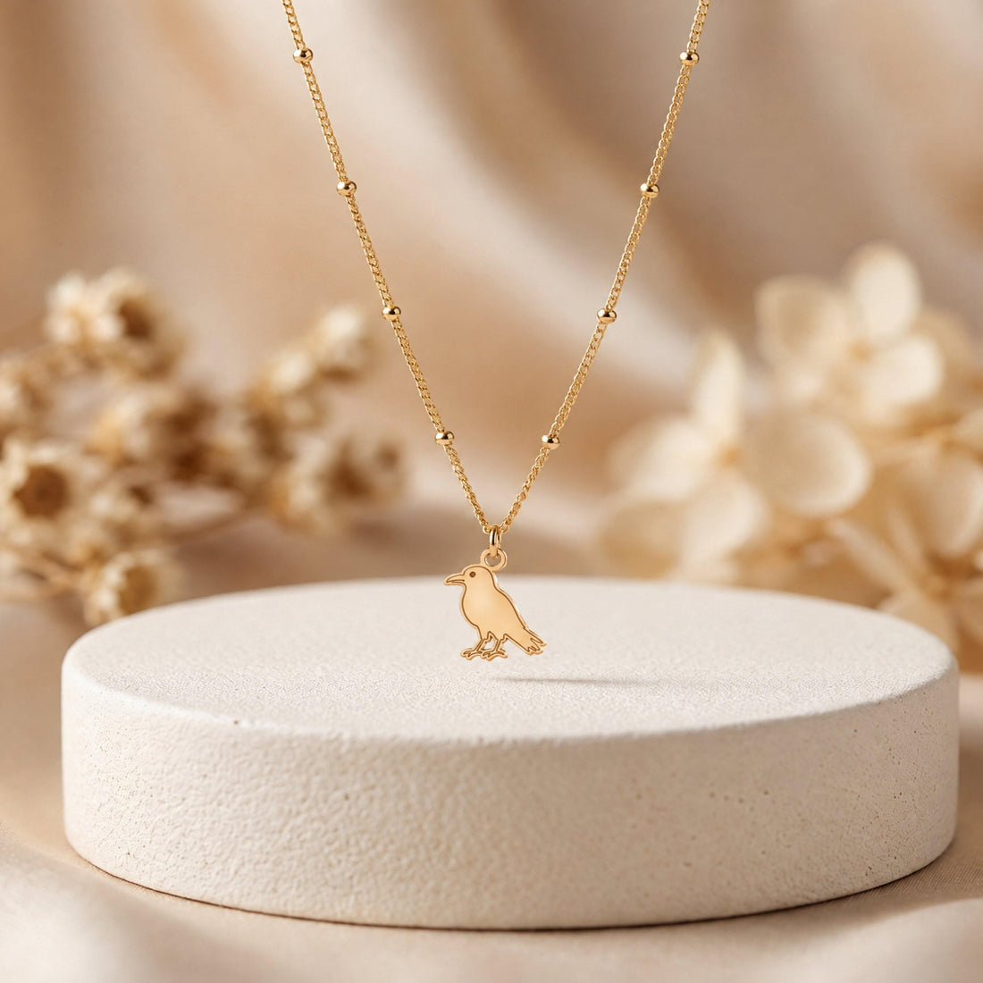 Perched Bird Charm Necklace
