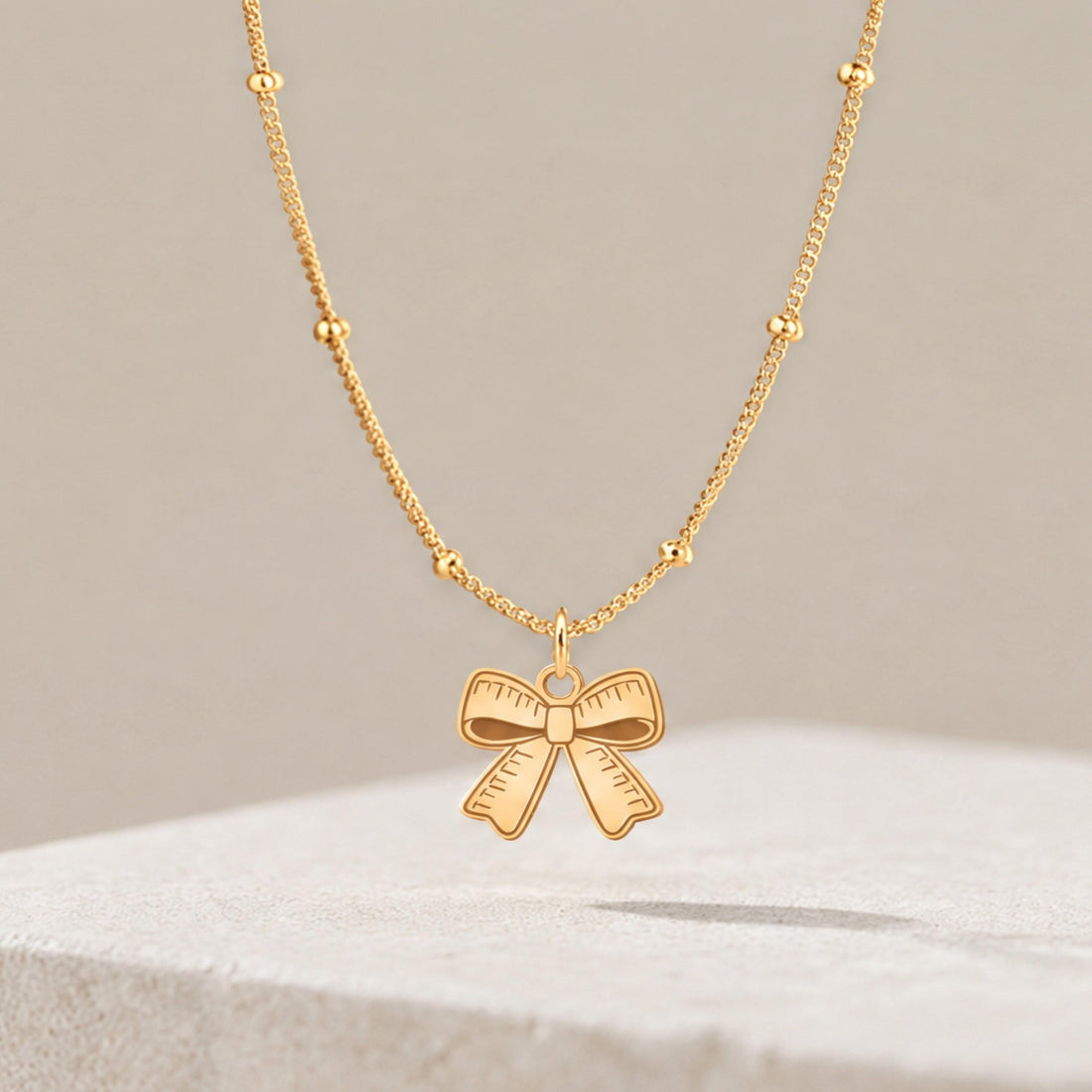 Ribbon Bow Charm Necklace
