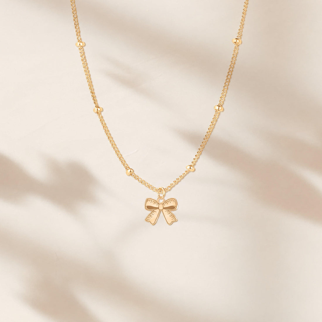 Ribbon Bow Charm Necklace
