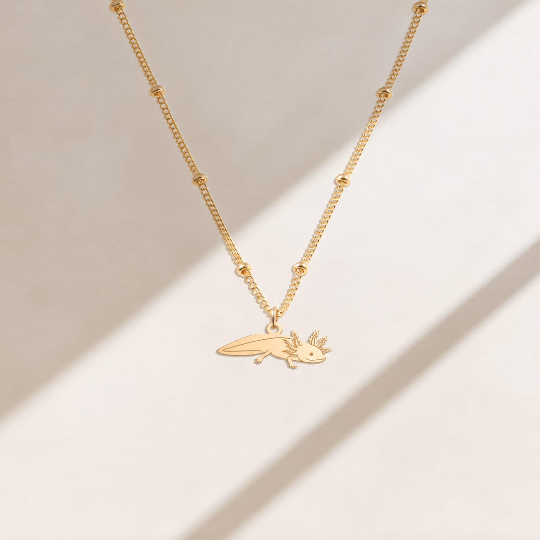 Frilled Axolotl Charm Necklace
