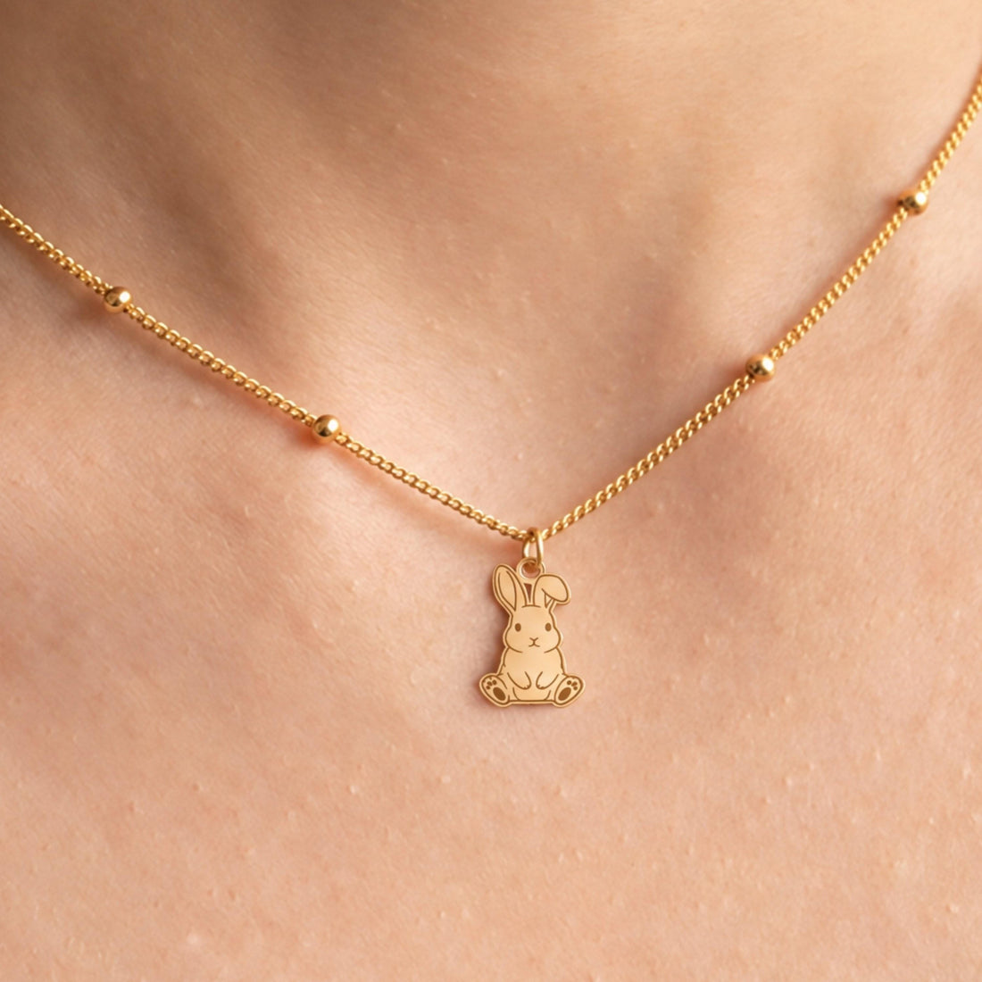 Sitting Rabbit Charm Necklace