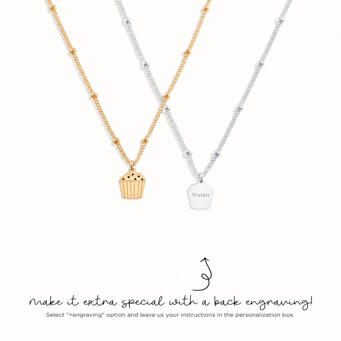 Cupcake Muffin Charm Necklace