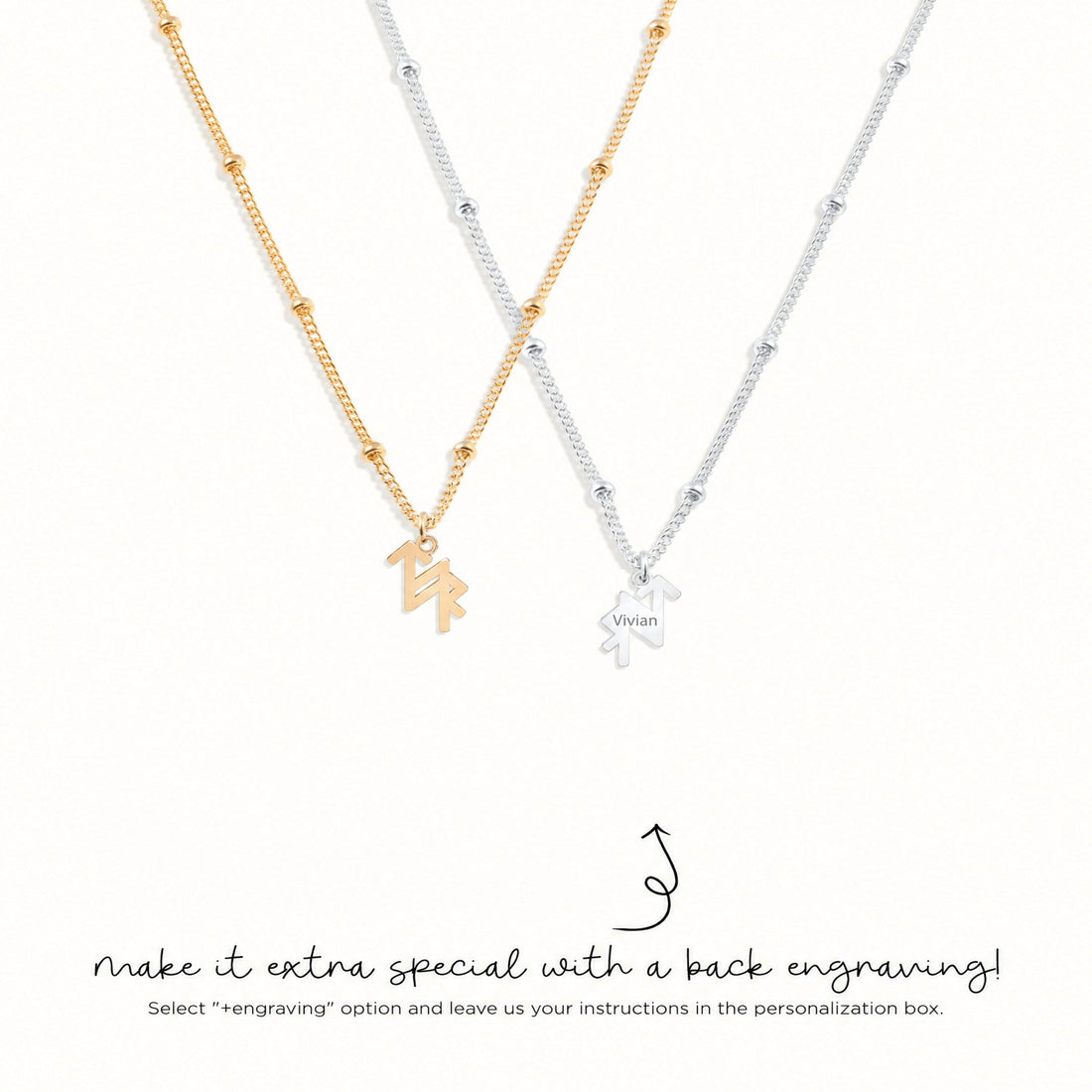 Justice Viking Rune Charm Necklace