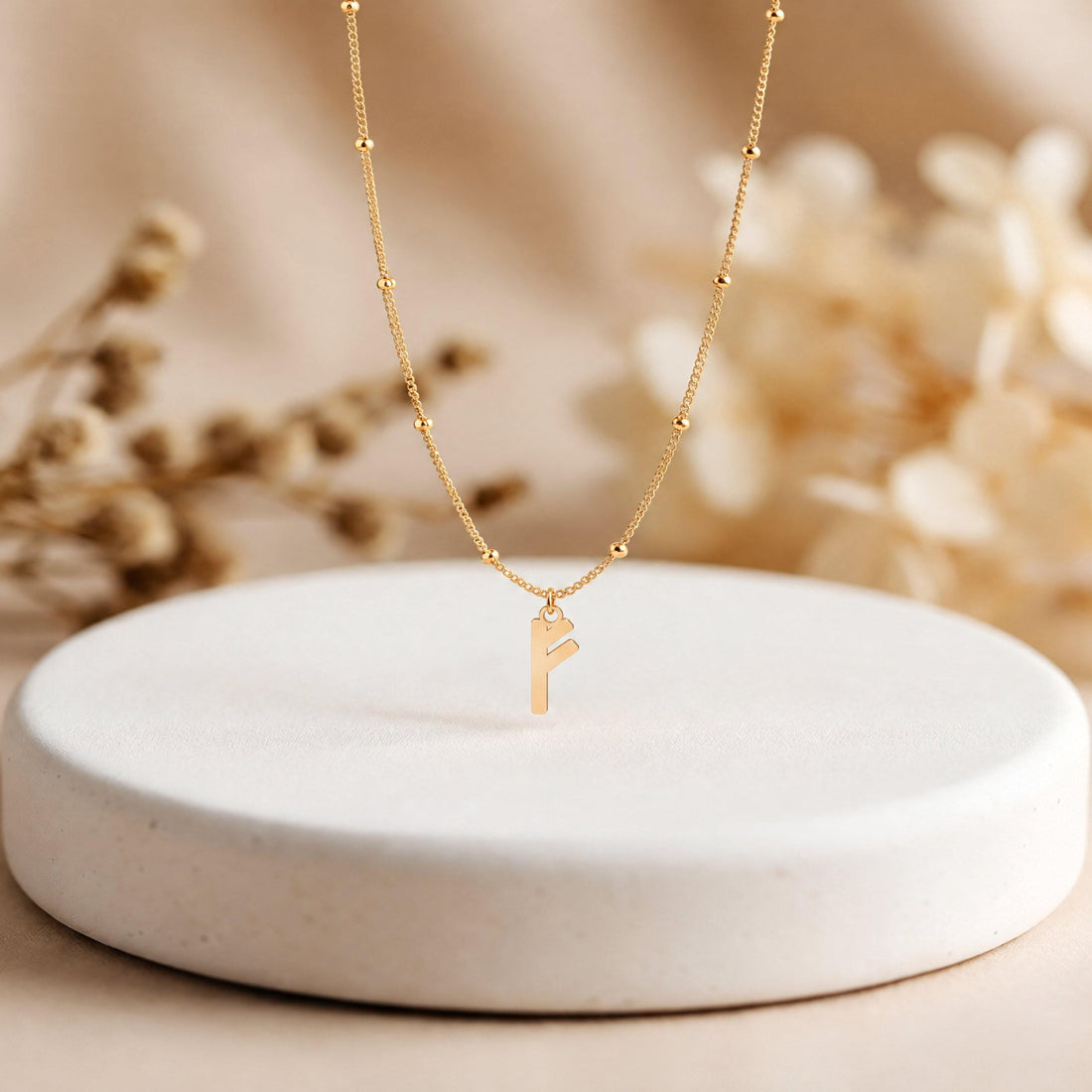 Rune Double Arrow Charm Necklace