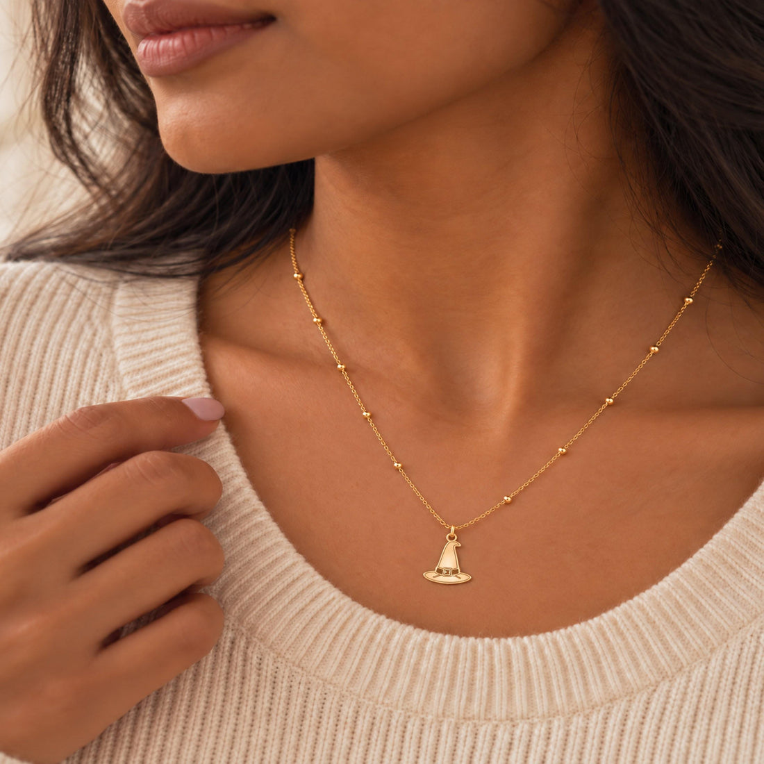 Witch Hat Charm Necklace