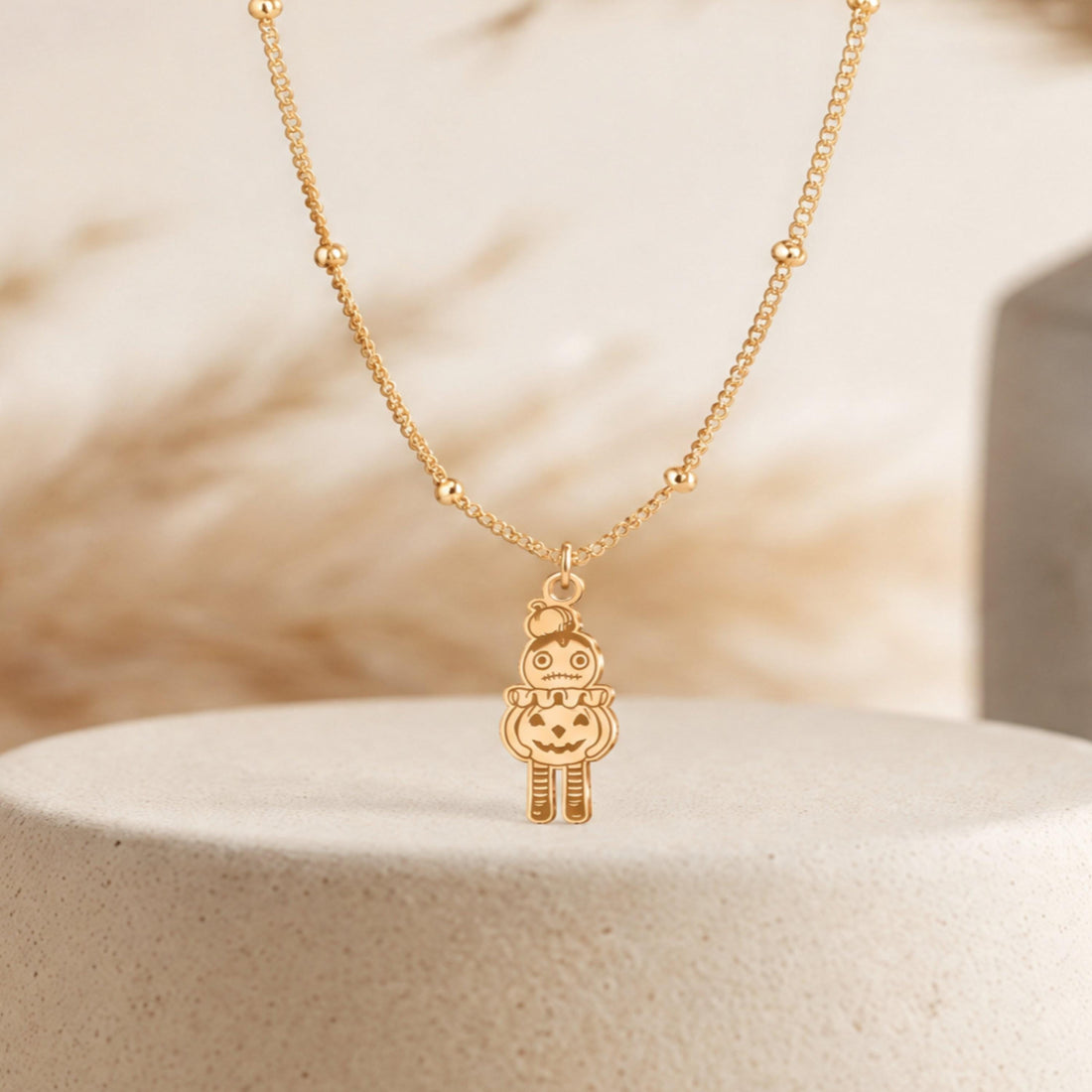 Jack O Lantern Charm Necklace