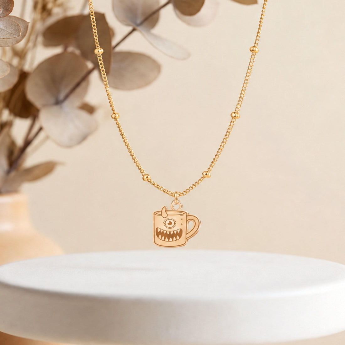 Monster Mug Charm Necklace