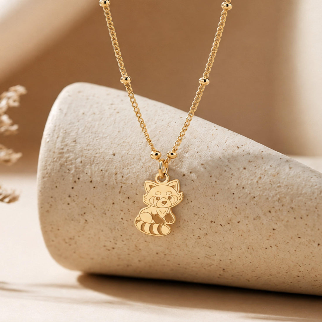 Raccoon Cub Charm Necklace