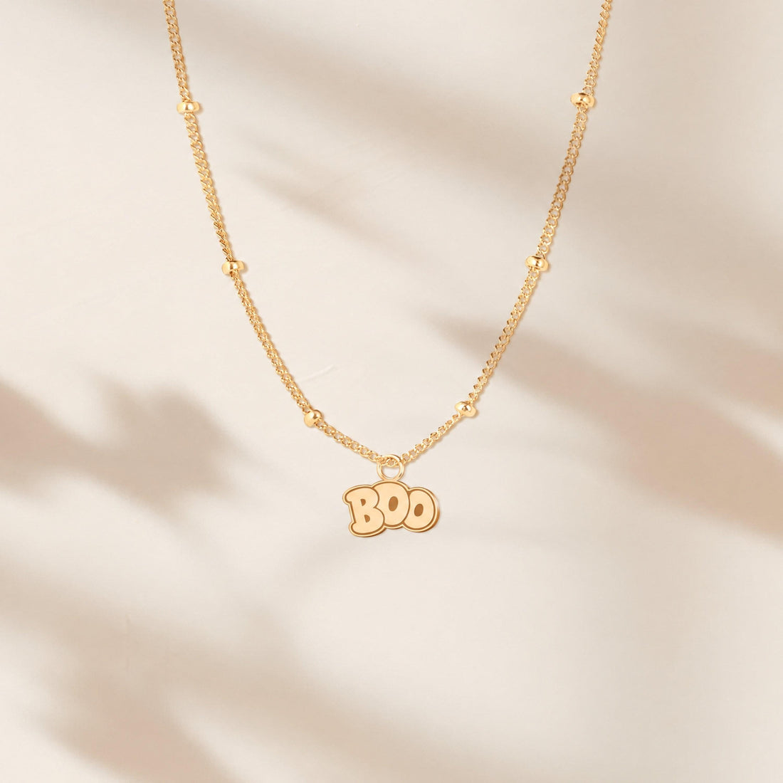 Boo Bubble Letters Charm Necklace