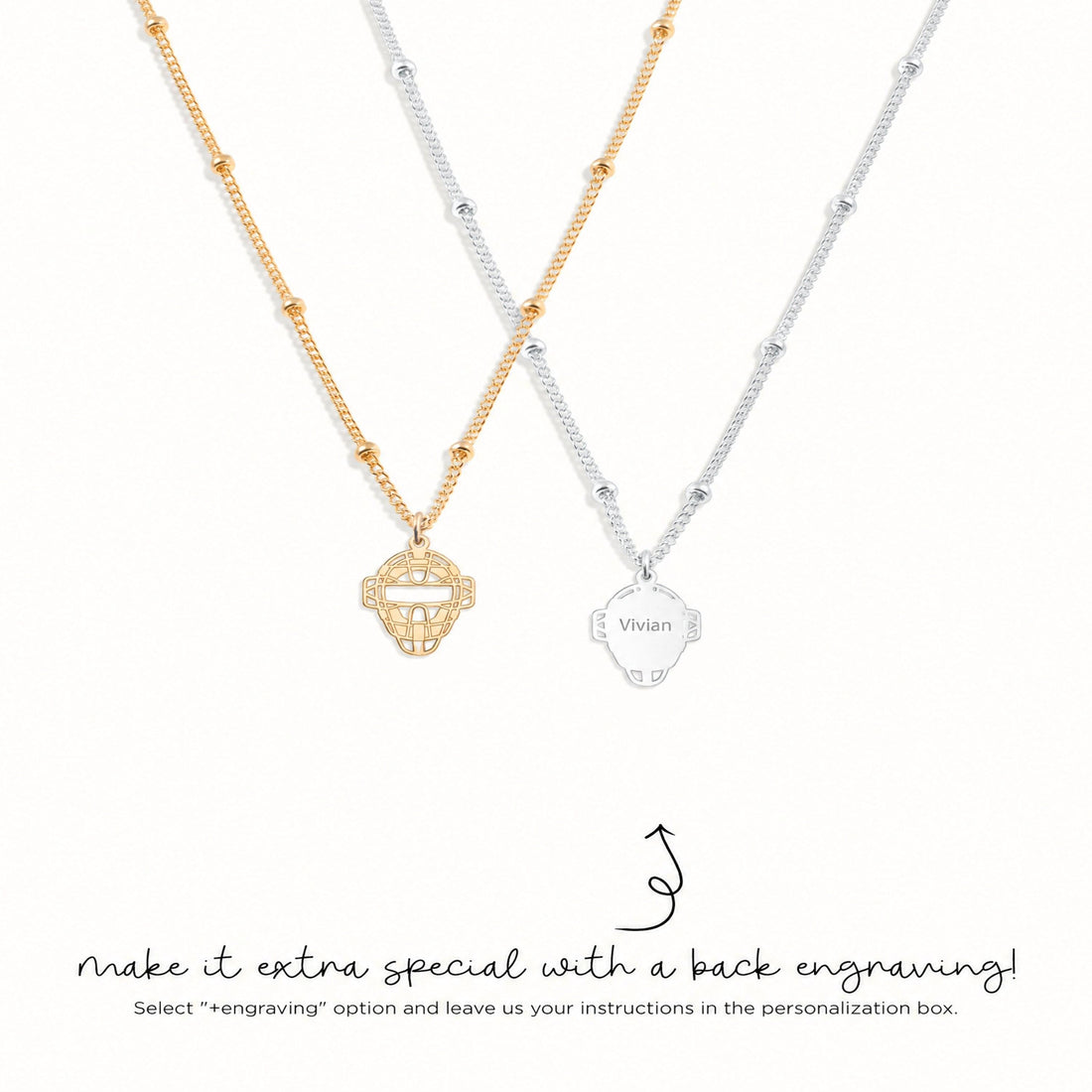 Hockey Mask Charm Necklace