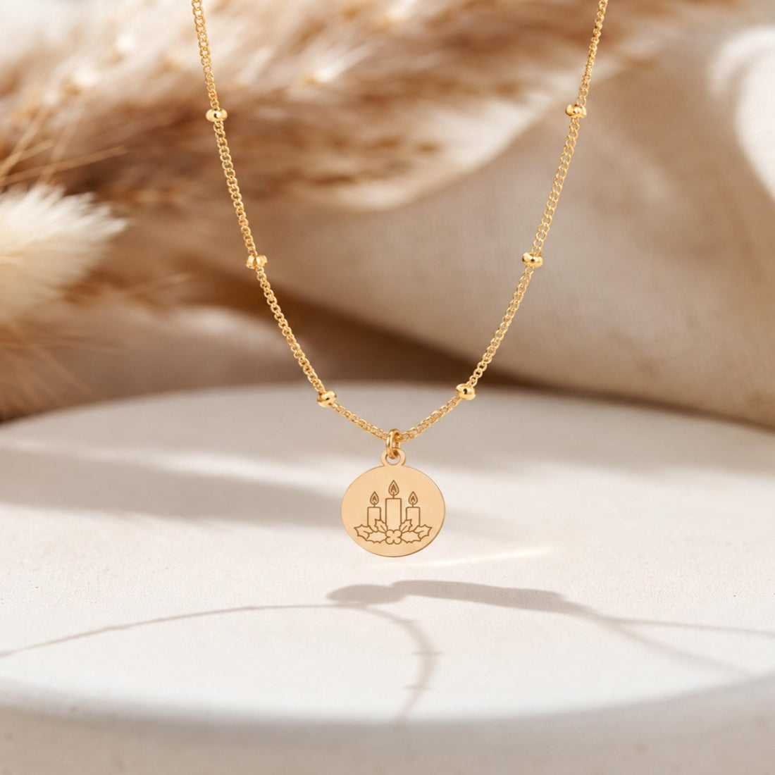 Christmas Candles Charm Necklace