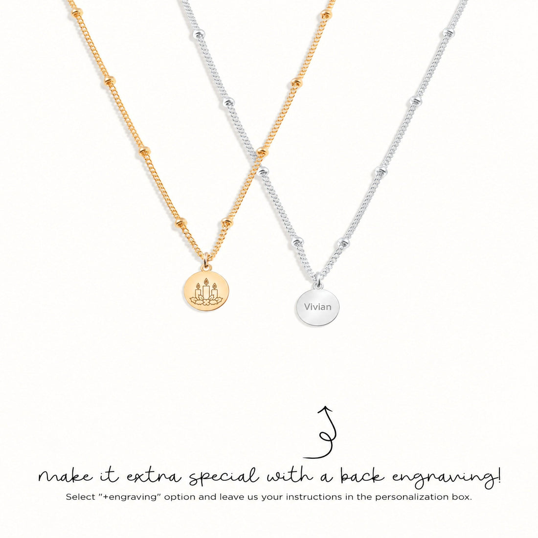 Christmas Candles Charm Necklace
