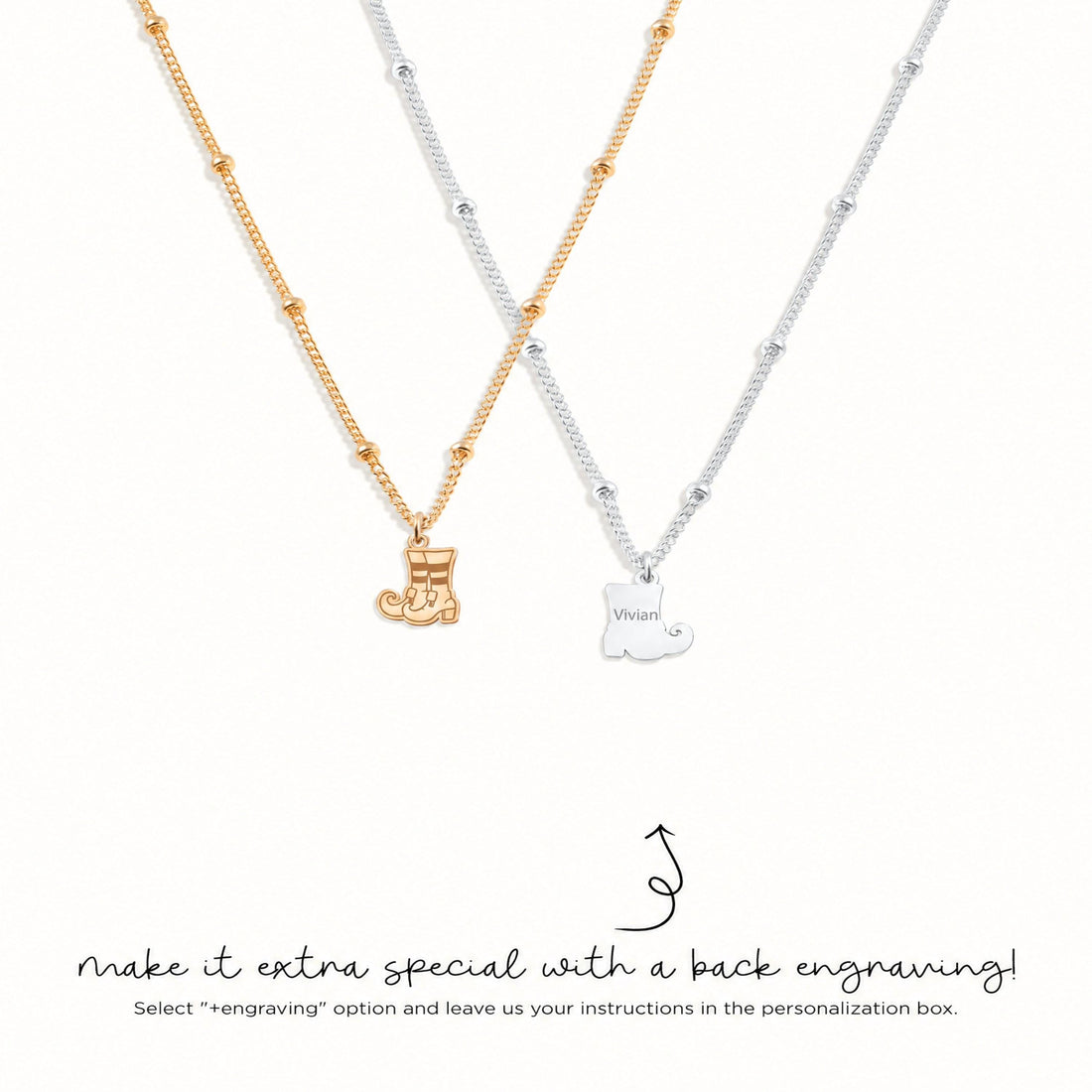 Elf Boot Charm Necklace