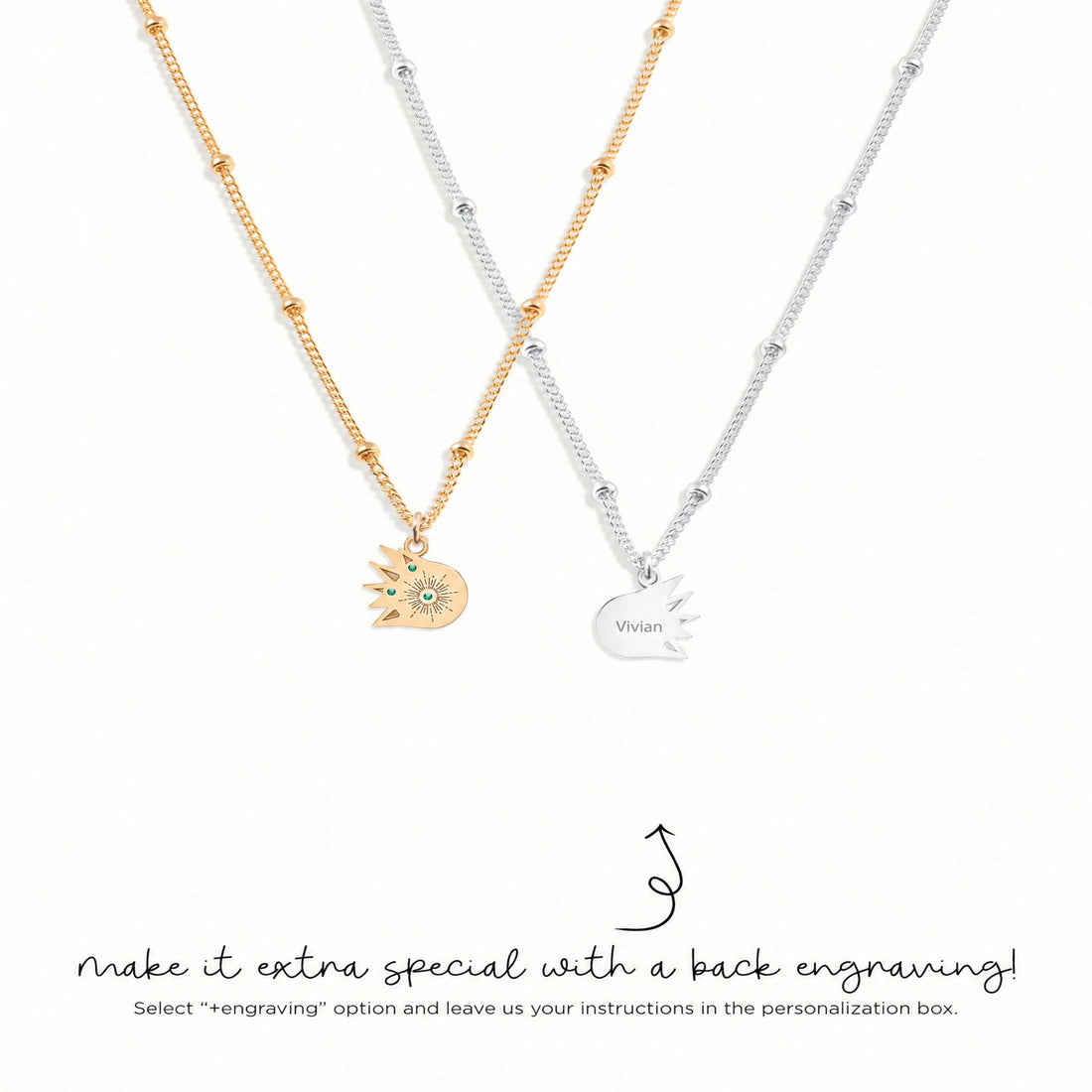 Rising Sun Beady Chain Charm Necklace