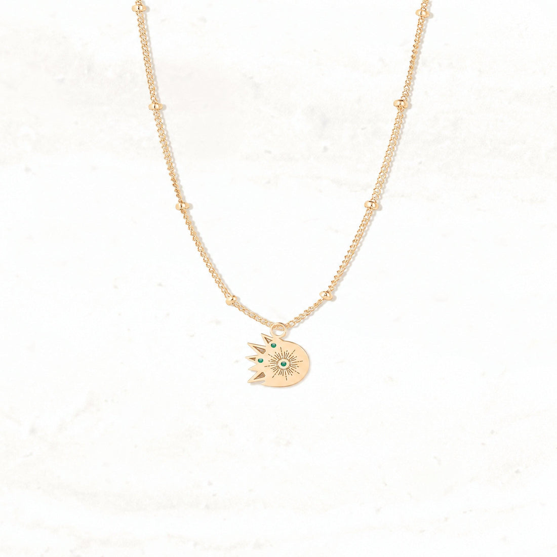 Rising Sun Beady Chain Charm Necklace