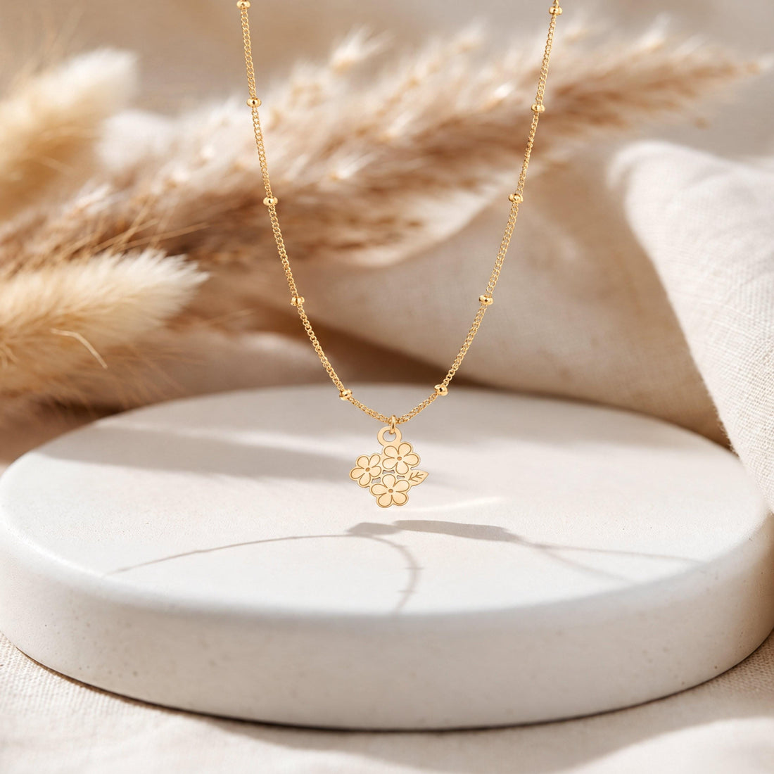 Daisy Cluster Charm Necklace