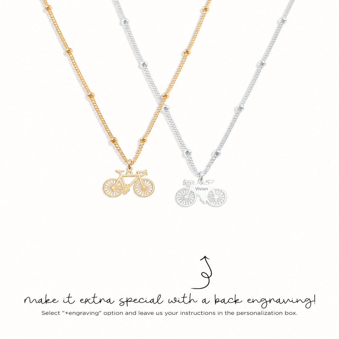 Bicycle Ball Chain Charm Necklace