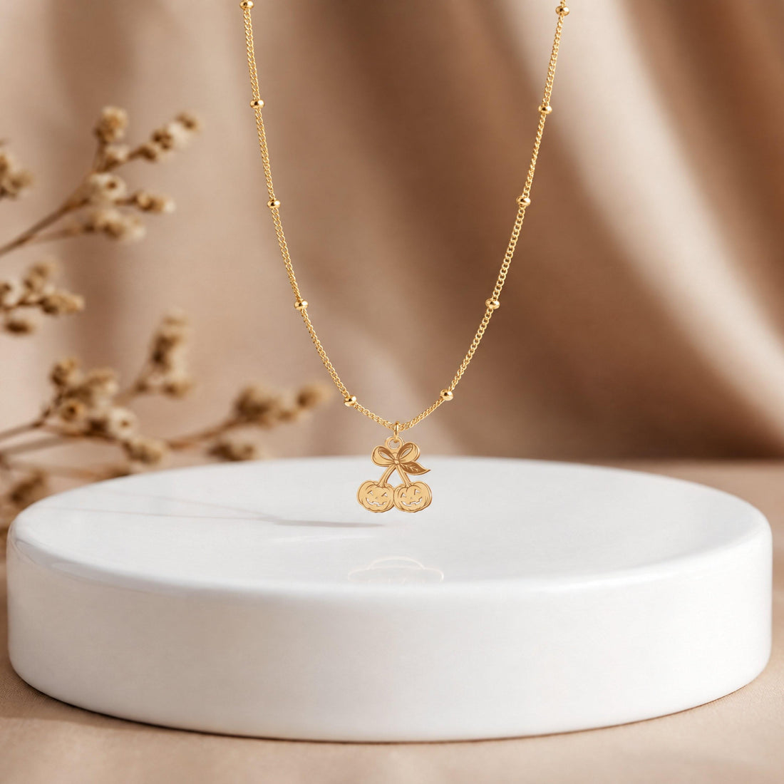 Pumpkin Duo Charm Necklace