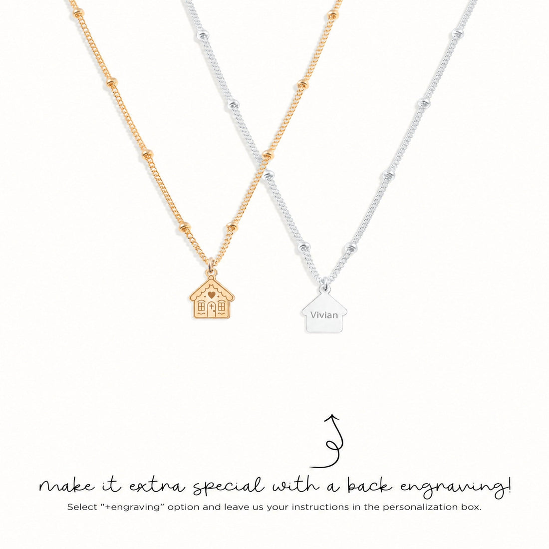 Gingerbread House Charm Necklace