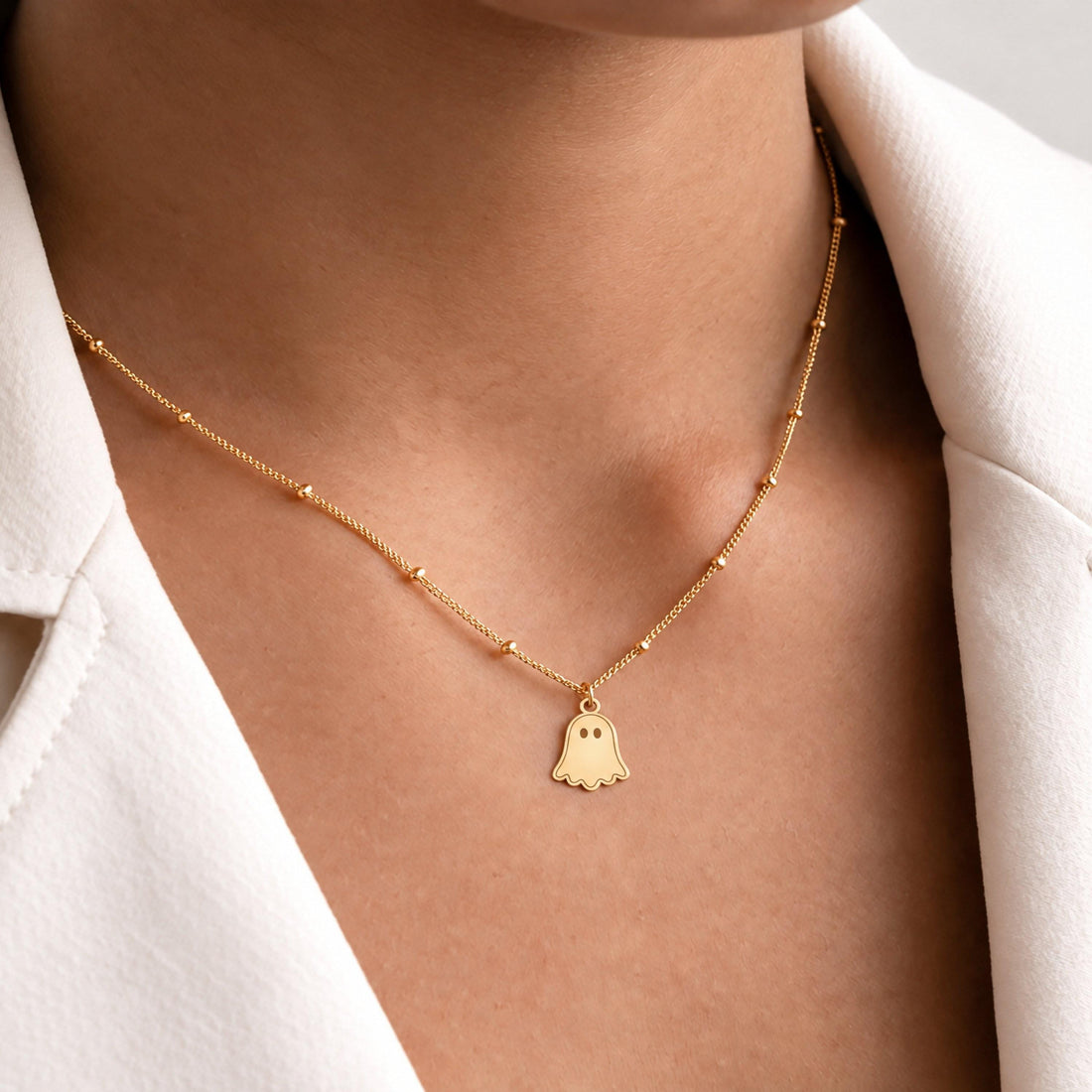Halloween Ghost Charm Necklace